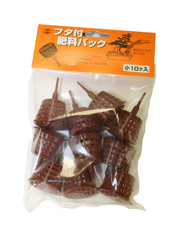 Paniers à engrais pour bonsaï sur tige avec couvercle, petit 3,8 cm - (10 pièces)