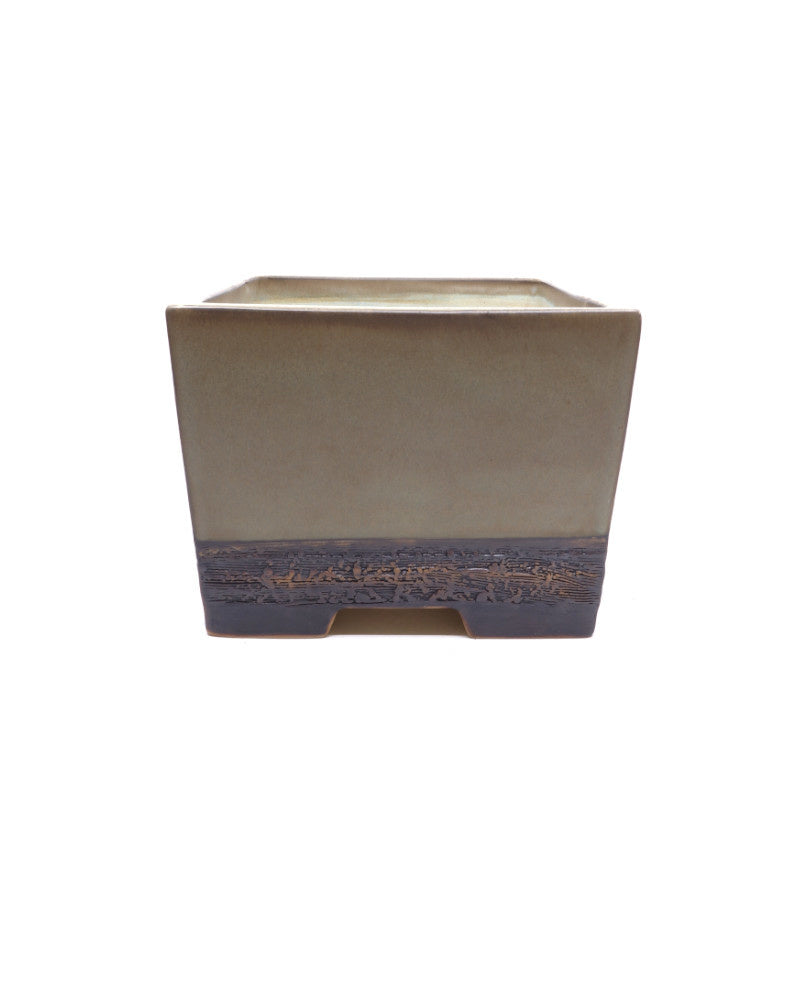 Bonsai pot beige grijs vierkant semi-cascade 21cm