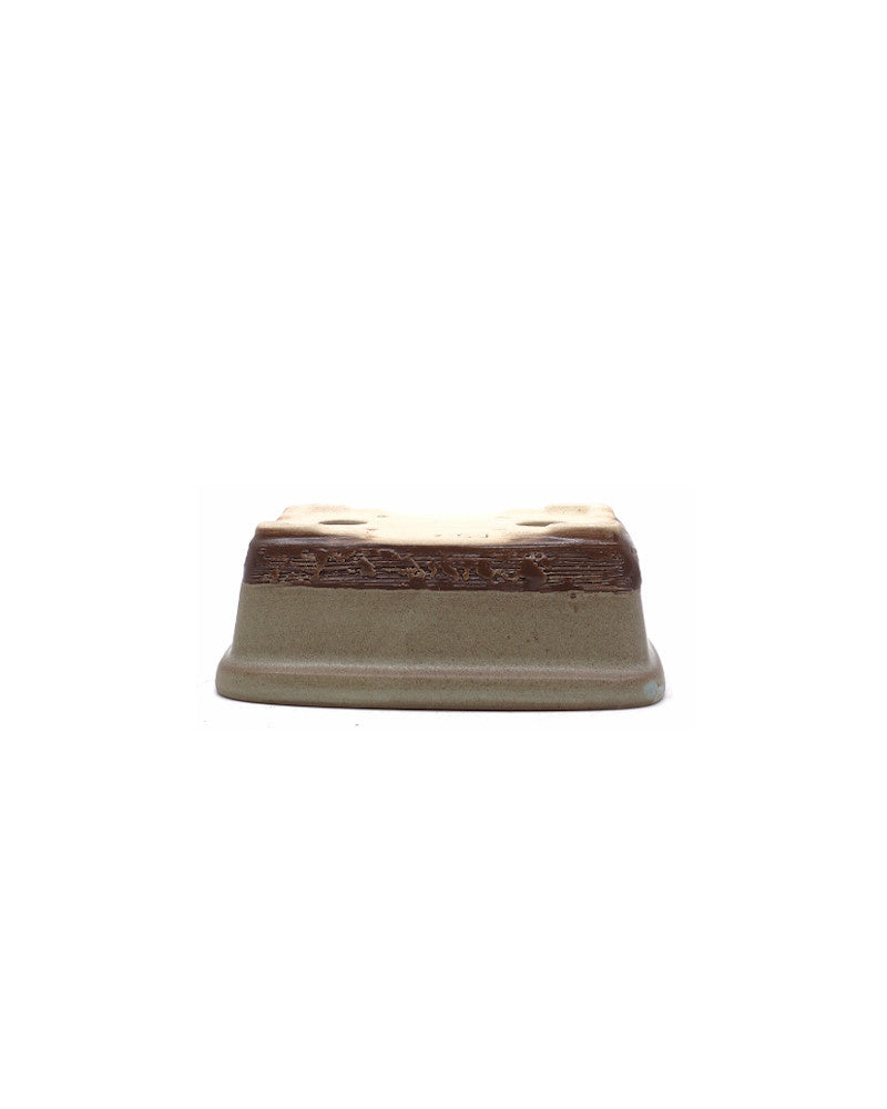 Bonsai pot beige matte rechthoekig 15cm