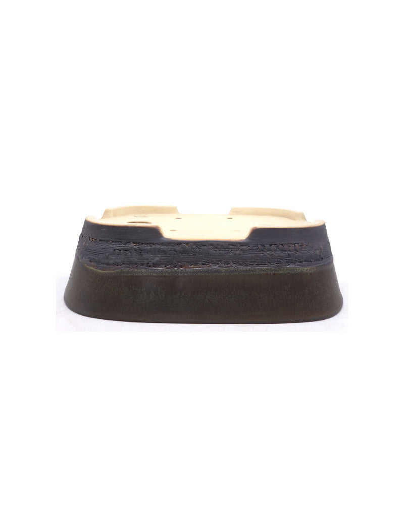 Bonsai pot bruin grijs matte rechthoekig met ronde hoeken 26cm