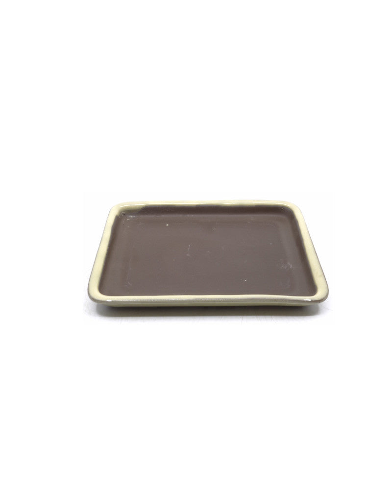 Bonsai pot creme rechthoekig 12cm - set