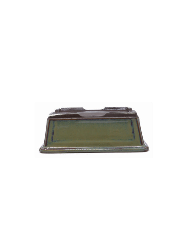 Bonsai pot groen beige rechthoekig 17cm - set
