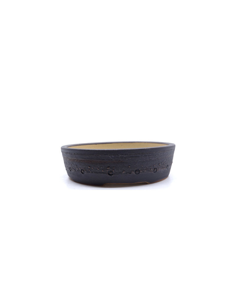 Bonsai pot zwart trommel rond 14cm