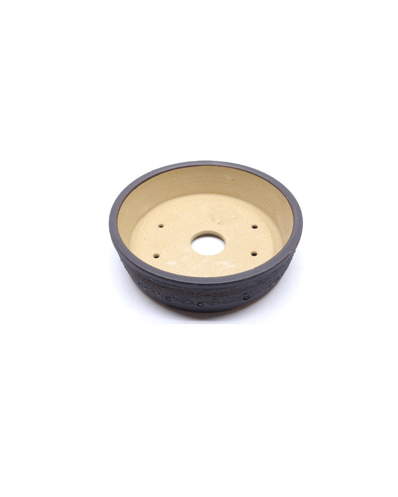 Bonsai pot zwart trommel rond 14cm