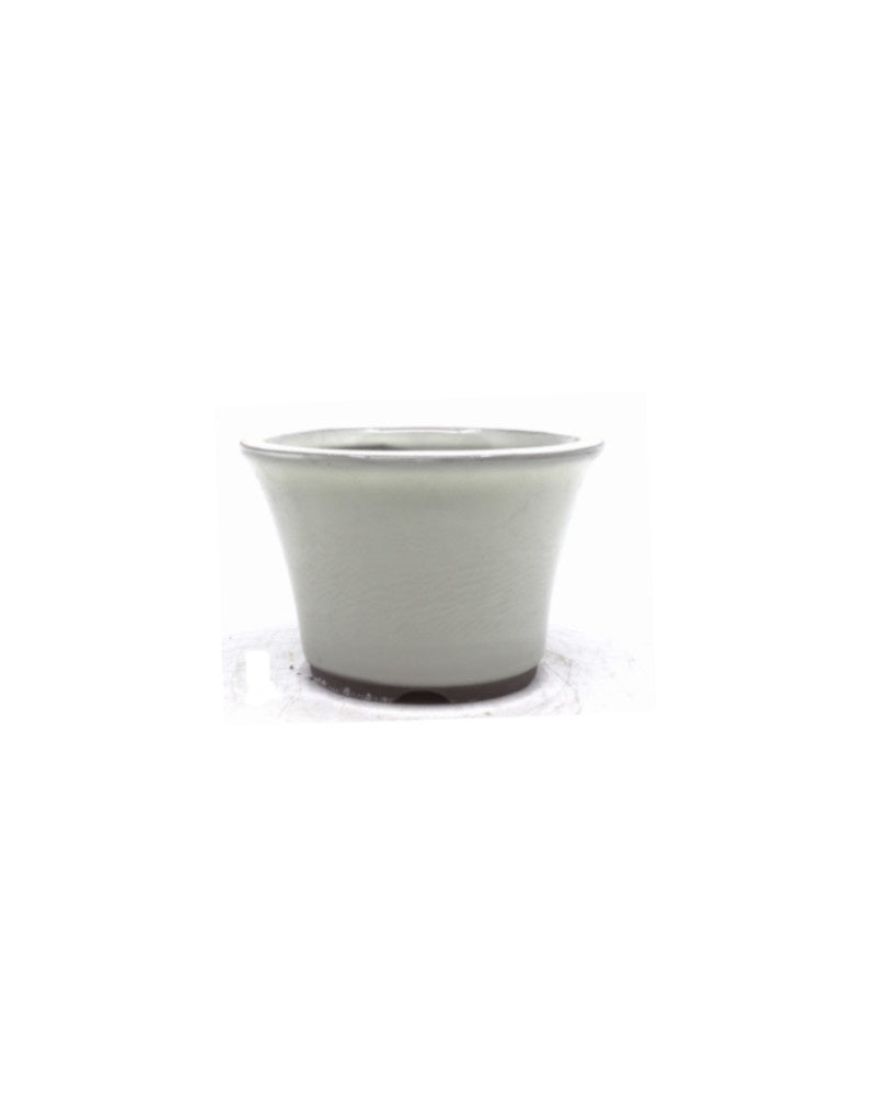 Pot à bonsaï rond semi-cascade crème 12 cm