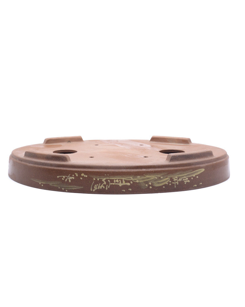 Bonsai pot ongeglazuurd ovaal met tekening 39cm