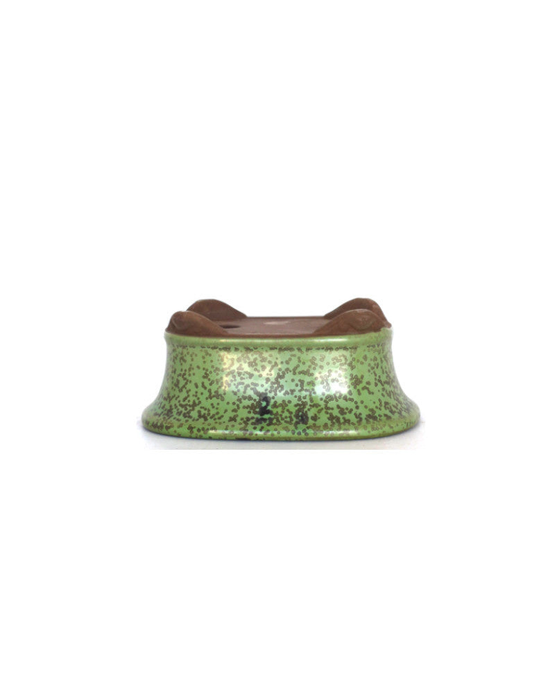 Bonsai pot groen met spikkels ovaal 16cm