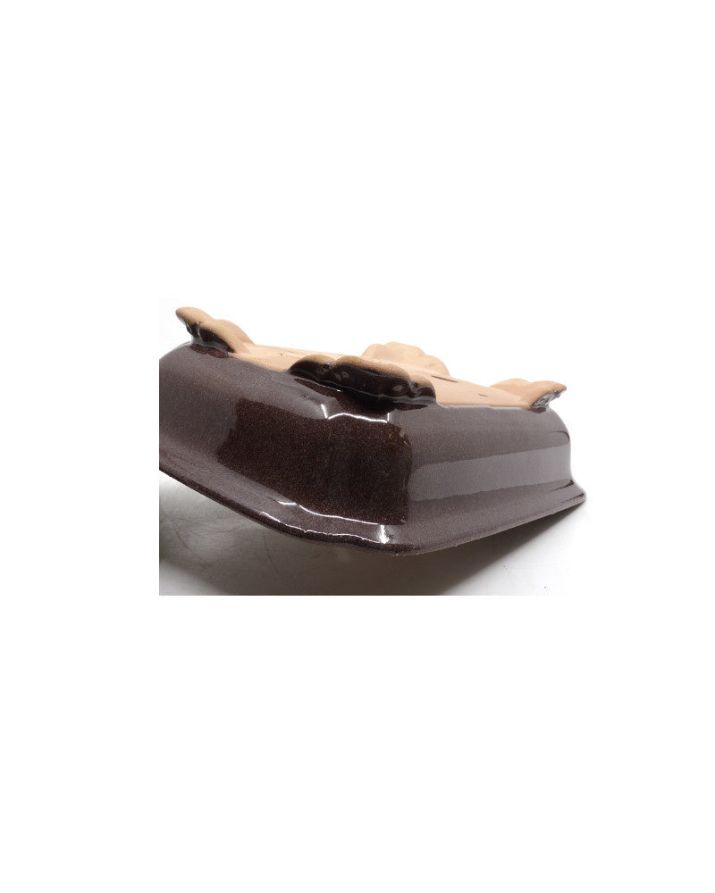 Pot à bonsaï rectangle puce 25cm