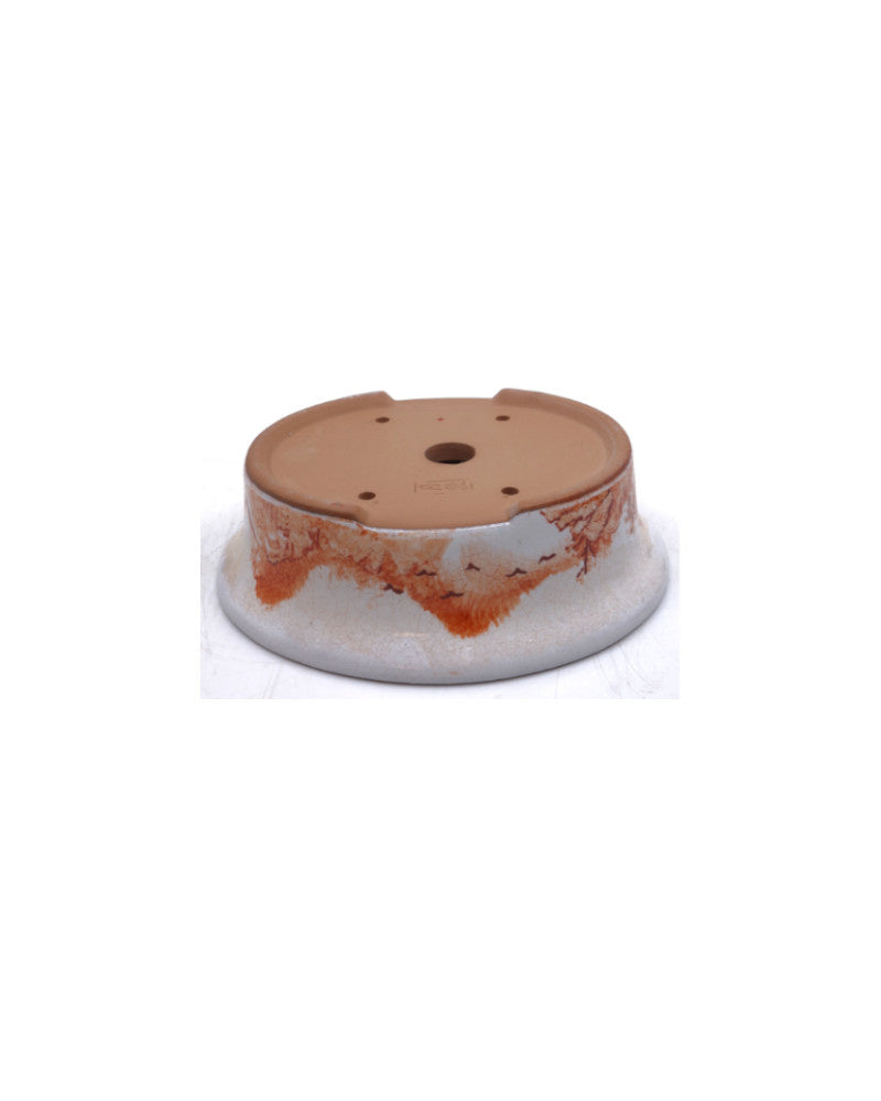 Bonsai pot handgeschilderde landschap roze ovaal 16cm