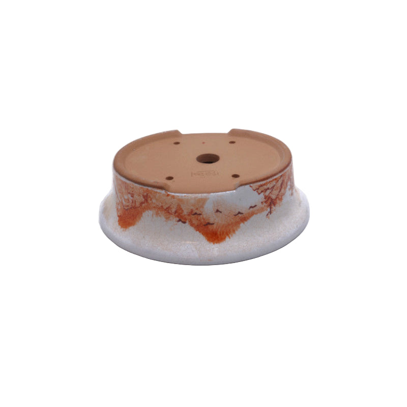 Bonsai pot handgeschilderde landschap roze ovaal 16cm