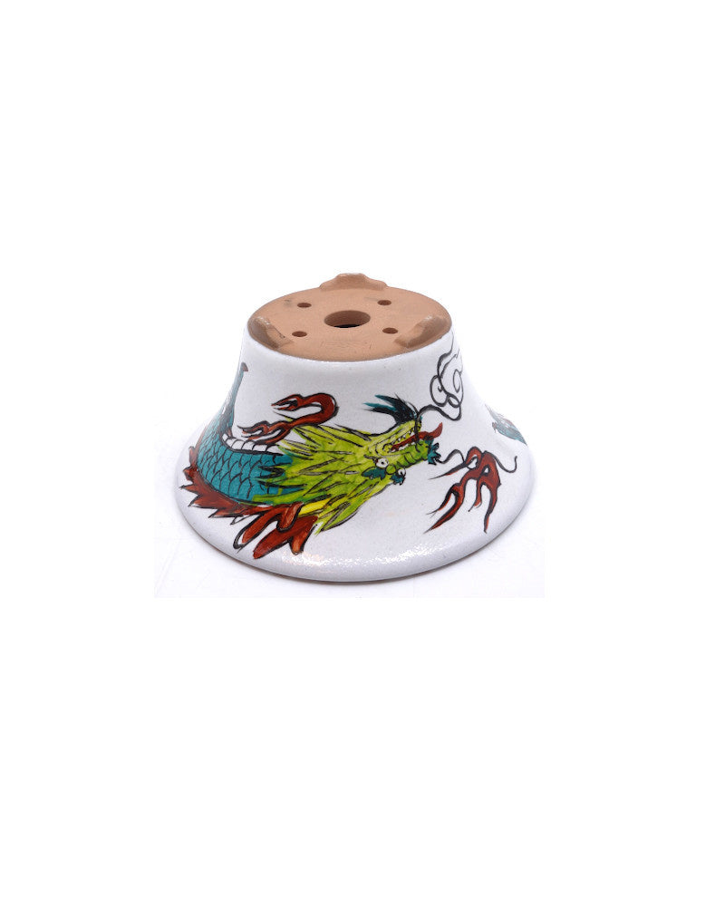 Bonsai pot handgeschilderde draak rond 15cm