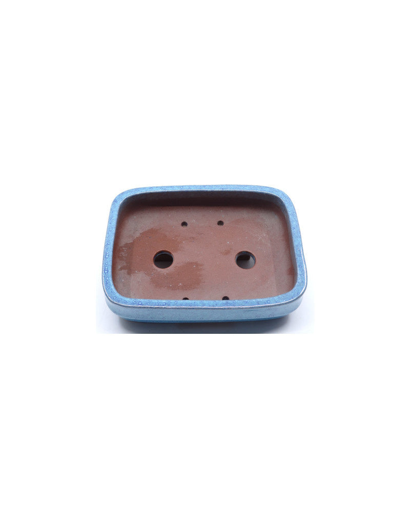 Pot à bonsaï rectangulaire bleu-vert 14 cm