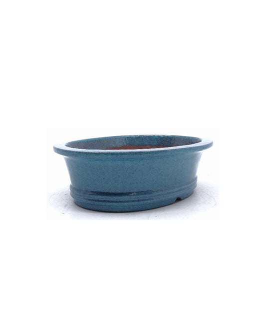Pot à bonsaï ovale bleu-vert 20 cm