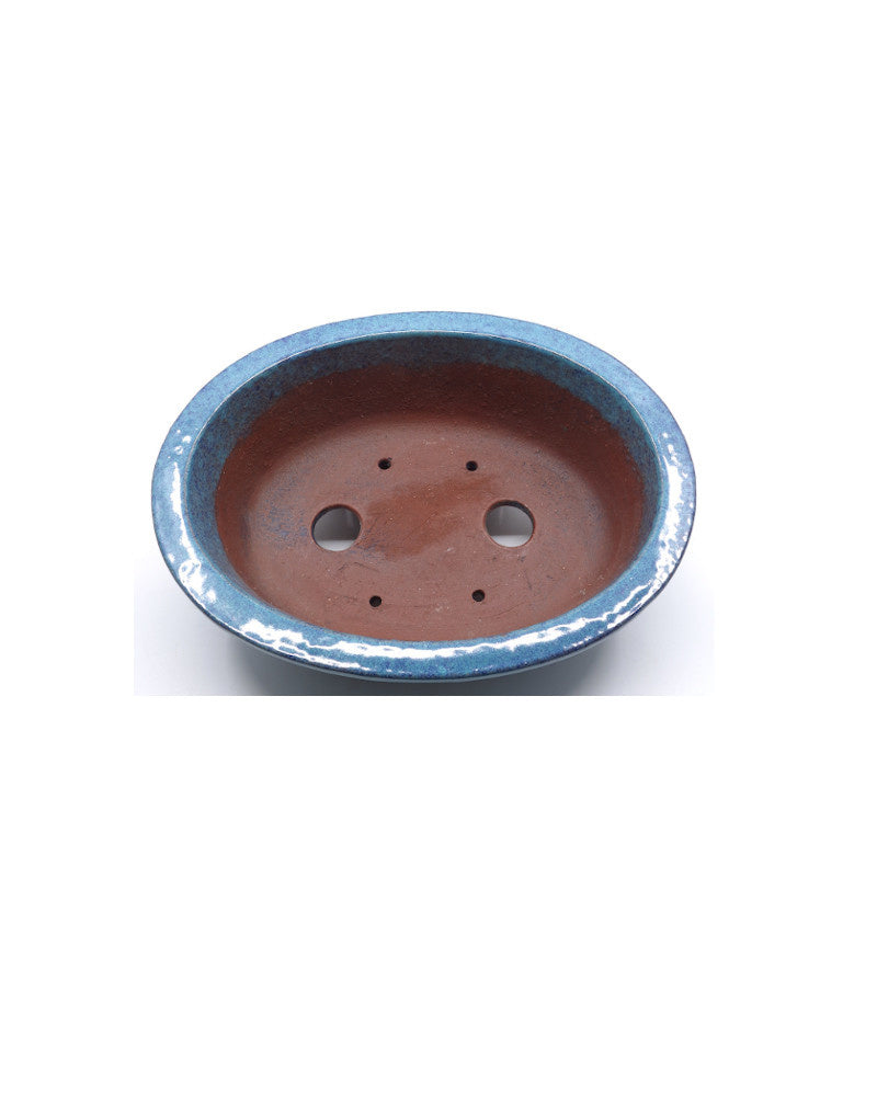 Bonsai pot blauw groen ovaal 20cm