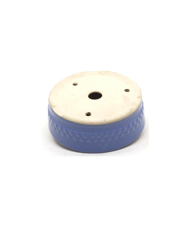 Bonsai pot licht blauw trommel rond 15cm
