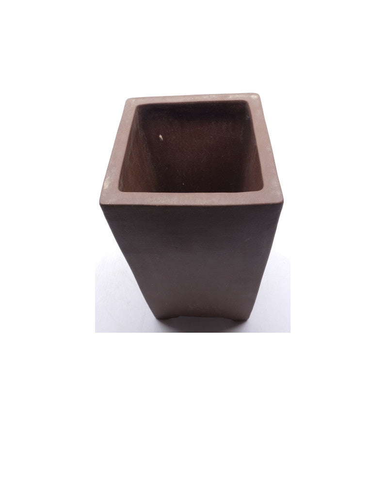 Bonsai pot ongeglazuurd vierkant cascade 16cm, hoogte 26cm