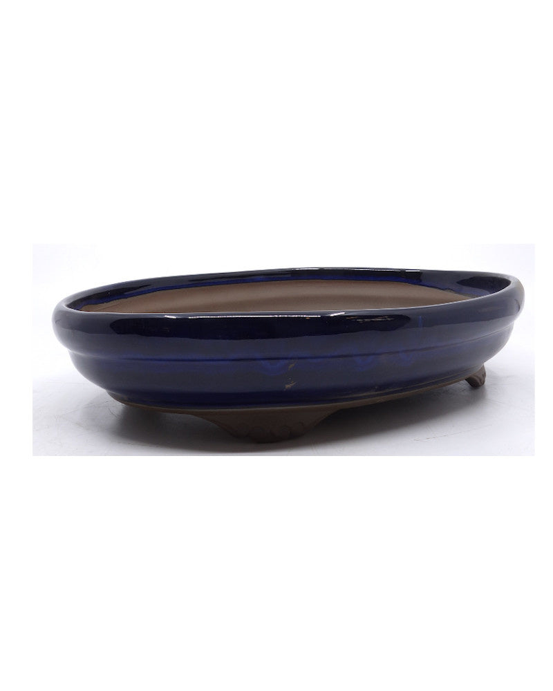 Bonsai pot blauw ovaal 28cm
