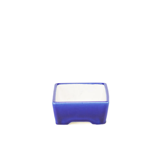 Pot Yixing pour bonsaï bleu rectangle 16 cm