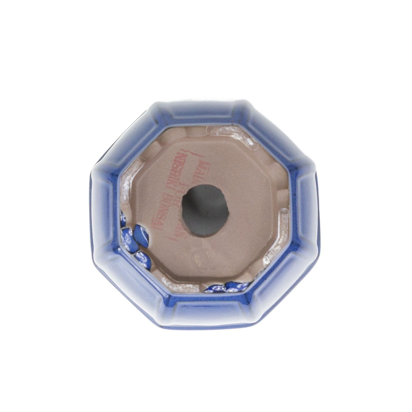 Pot à bonsaï octogonal cascade bleu 14 cm