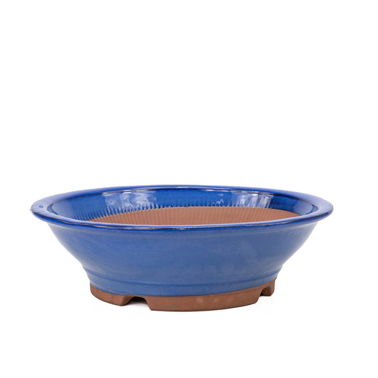 Pot à bonsaï rond bleu 36 cm