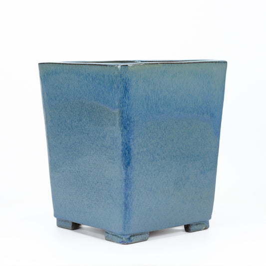 Pot à bonsaï cascade bleu beige carré 25 cm, hauteur 30 cm