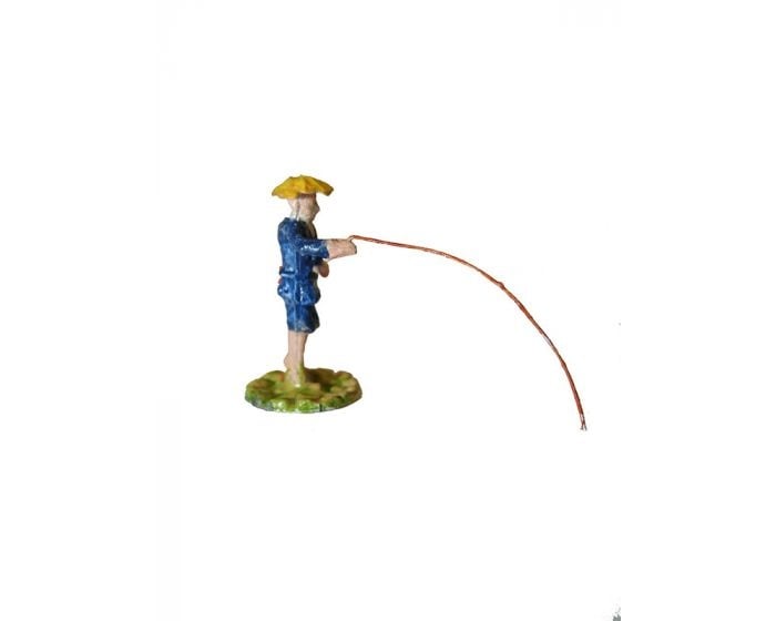 Bonsai Tenpai / Persoon aan het vissen (handgeschilderd)