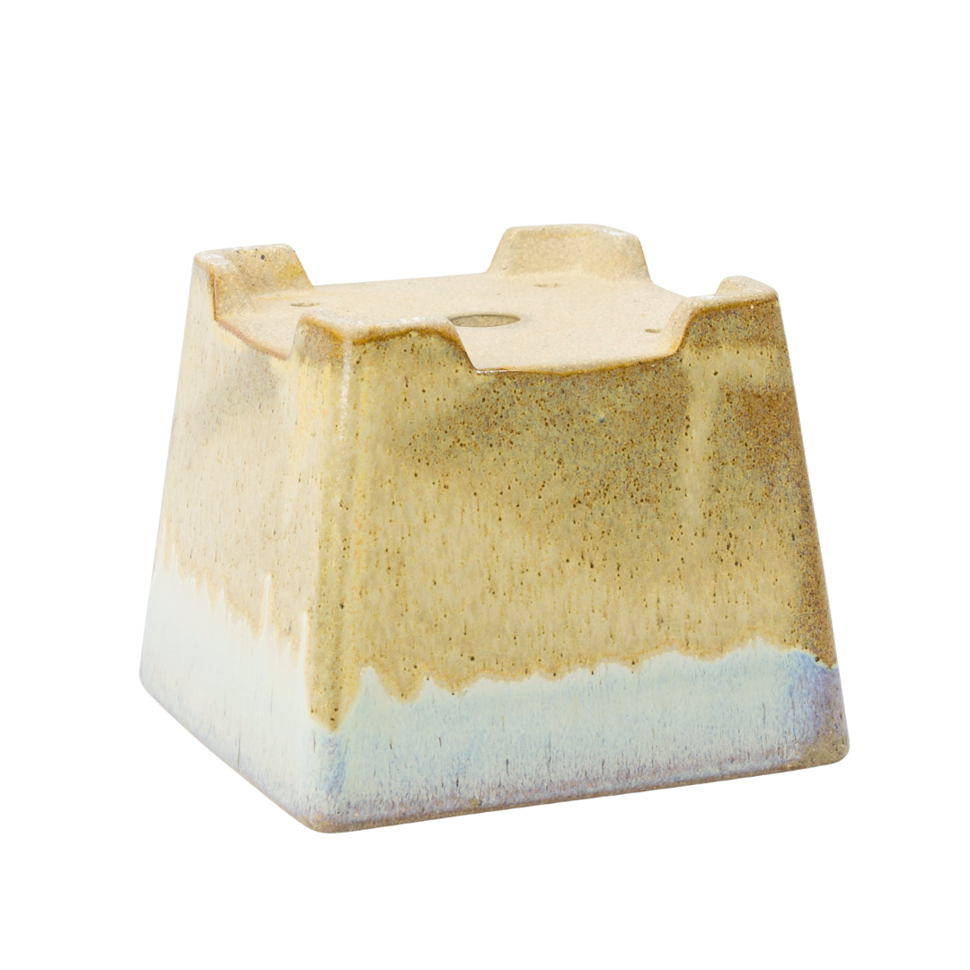 Bonsaischale beige quadratisch Halbkaskade 13,7cm
