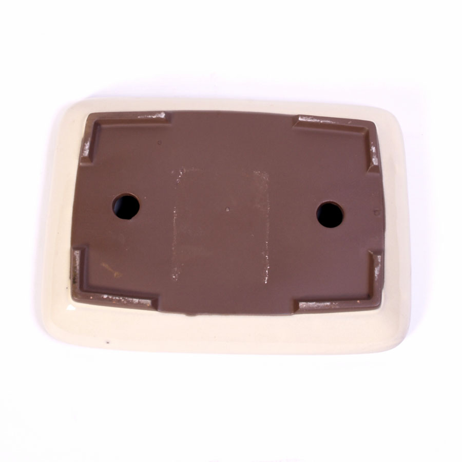 Pot à bonsaï crème rectangulaire 27,5 cm