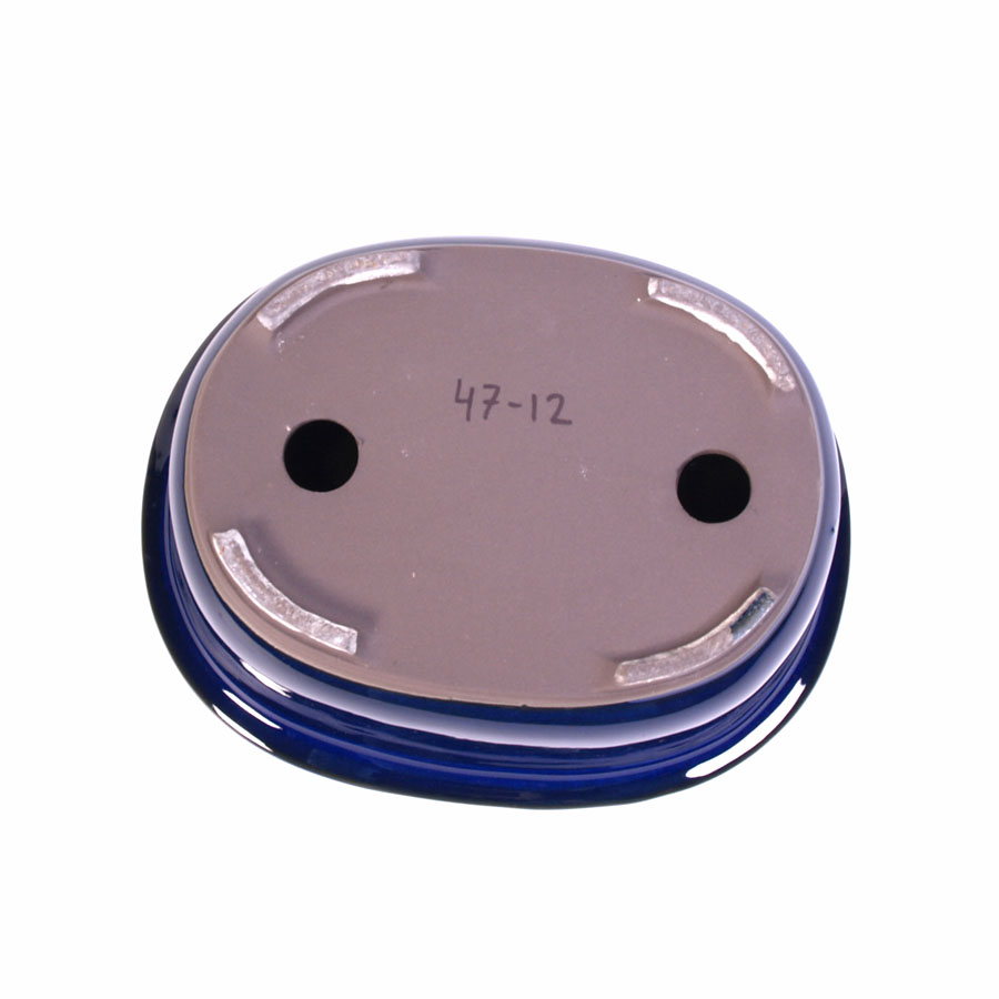 Bac à bonsaï bleu foncé ovale, 13,5 cm