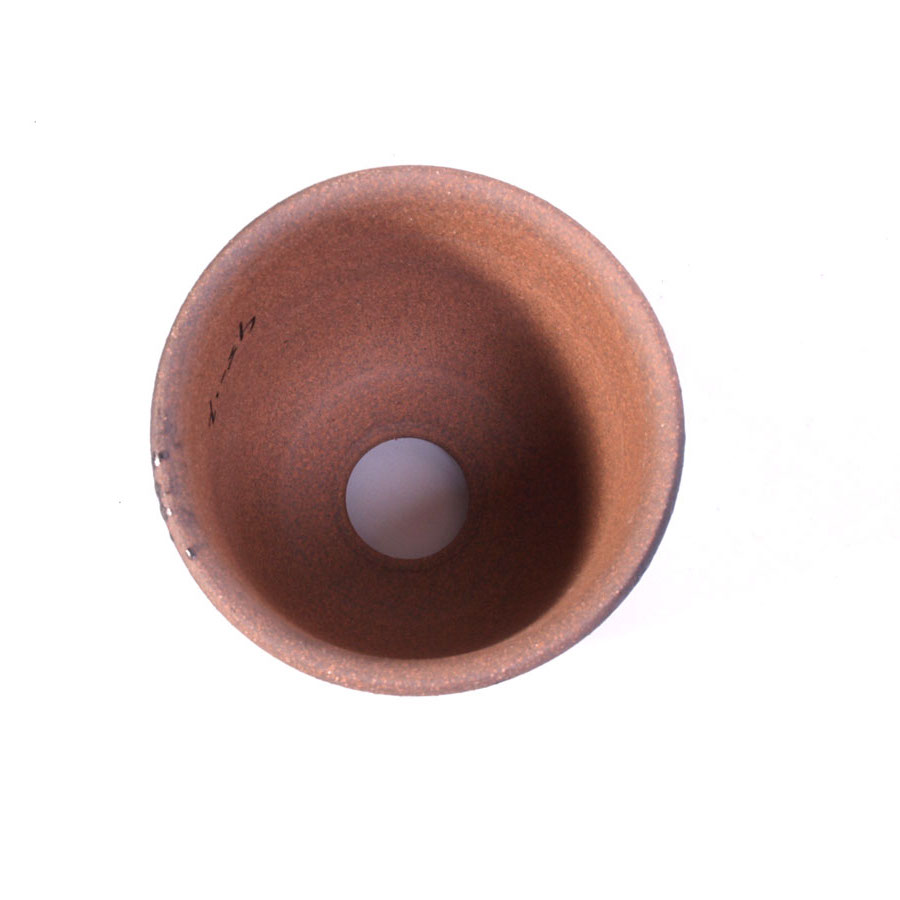 Bonsaischale braun rund 12cm mit Spritzrelief