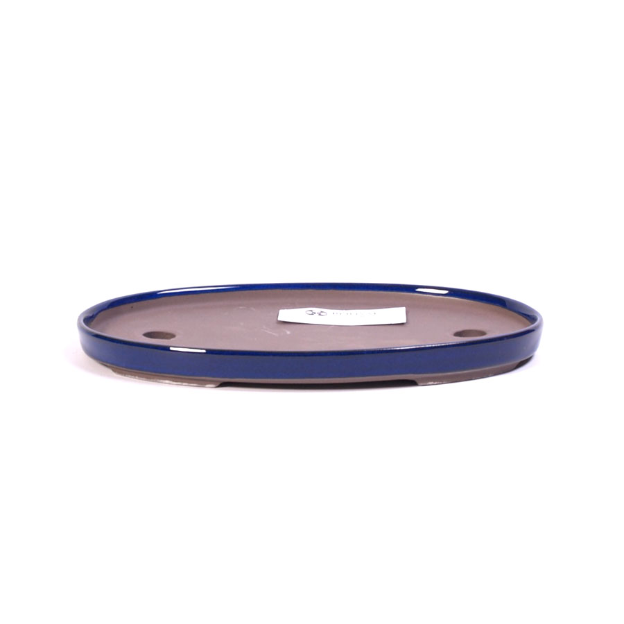 Bonsaischale blau oval niedrig 28cm