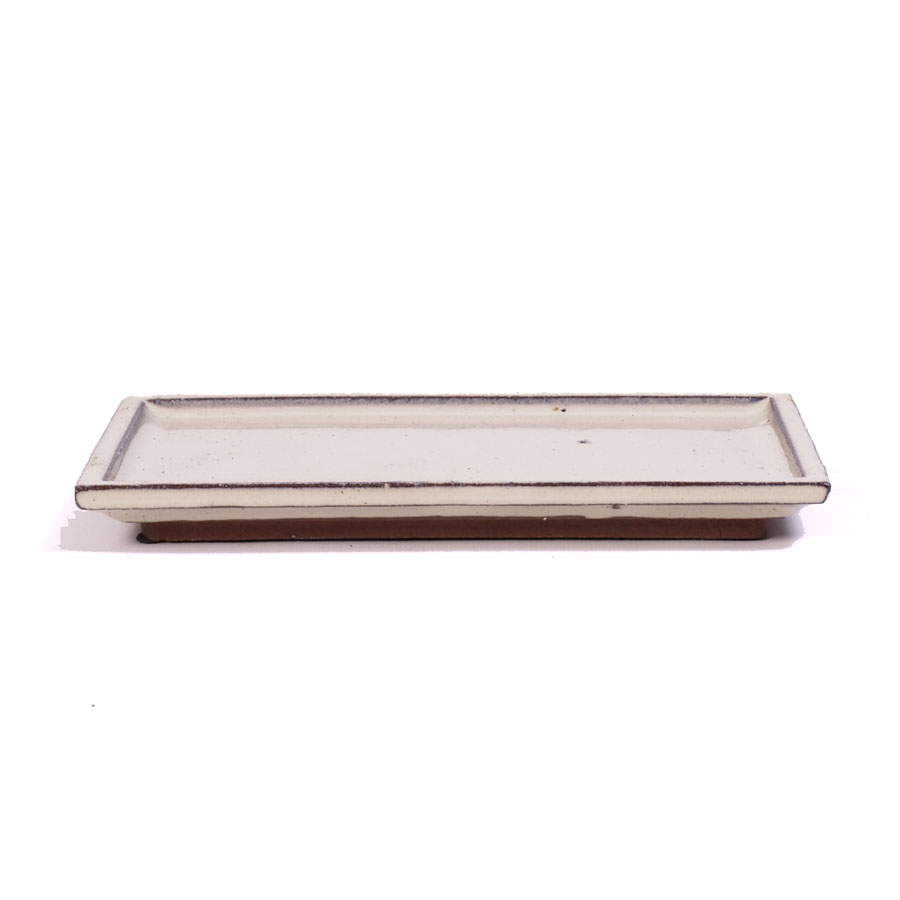 Cremefarbene rechteckige Untertasse, 23,5 cm