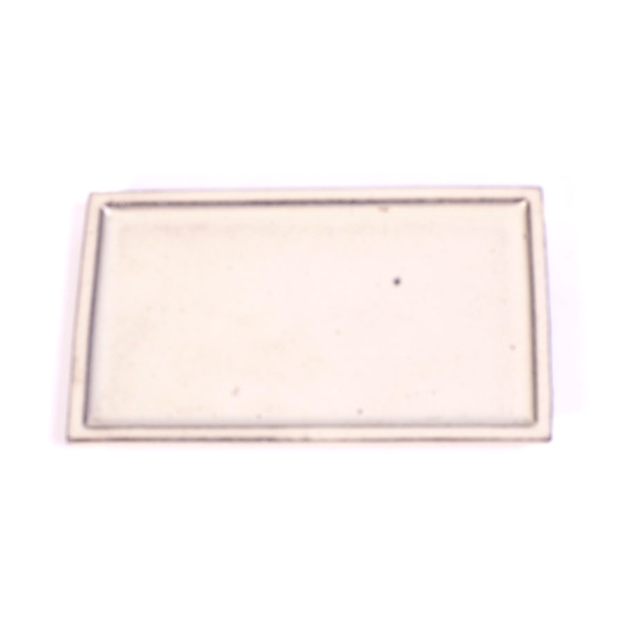 Cremefarbene rechteckige Untertasse, 23,5 cm