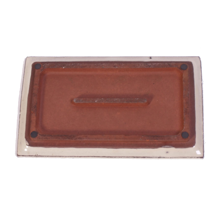 Cremefarbene rechteckige Untertasse, 23,5 cm