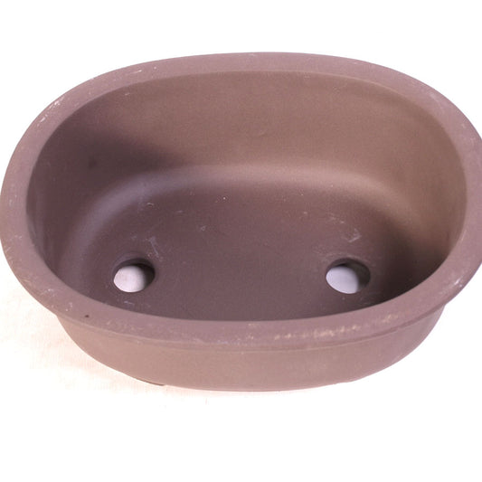 Bac à bonsaï ovale non émaillé haut 24 cm