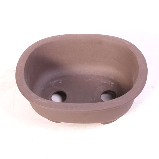 Bac à bonsaï ovale non émaillé haut 18 cm