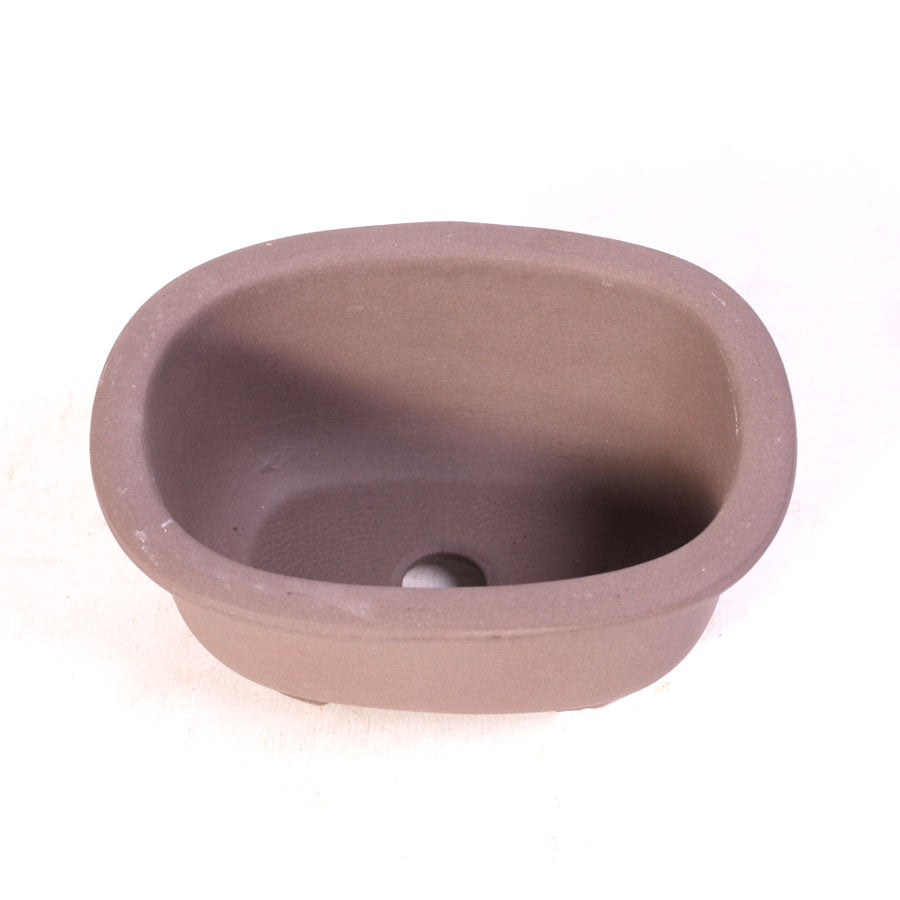 Pot à bonsaï ovale non émaillé haut 14 cm