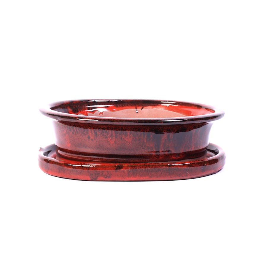 Ovales Topfset rot 15cm