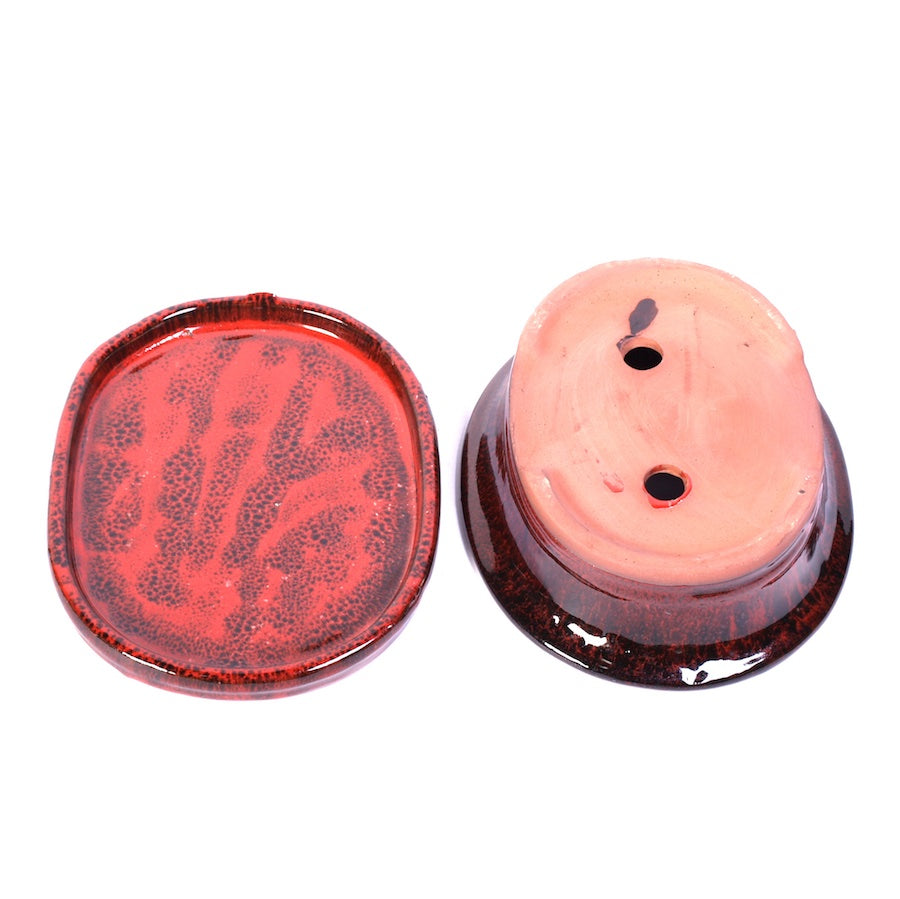 Ovales Topfset rot 15cm