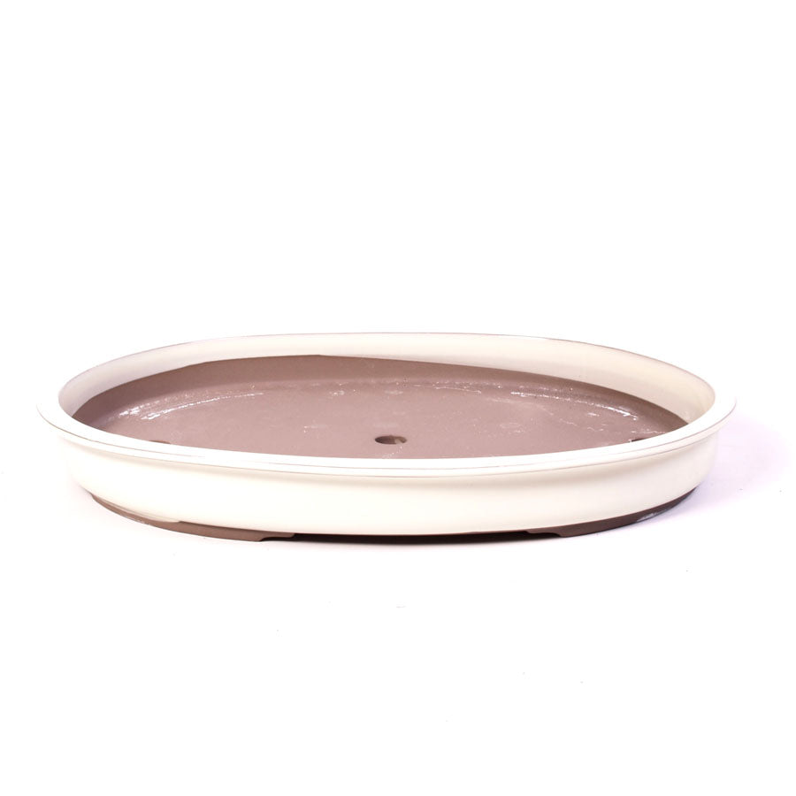Glazed cream oval outer hinged lip 60cm