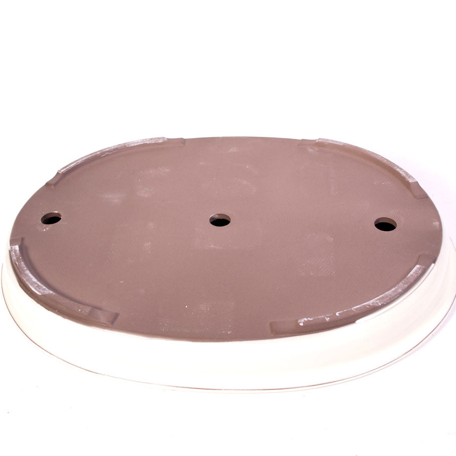 Glazed cream oval outer hinged lip 48cm