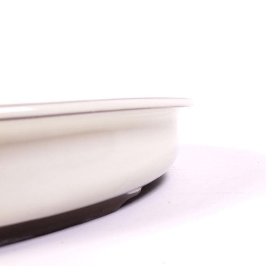 Glazed cream oval outer hinged lip 48cm