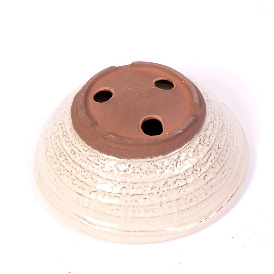 Pot à bonsaï rond crème 20 cm