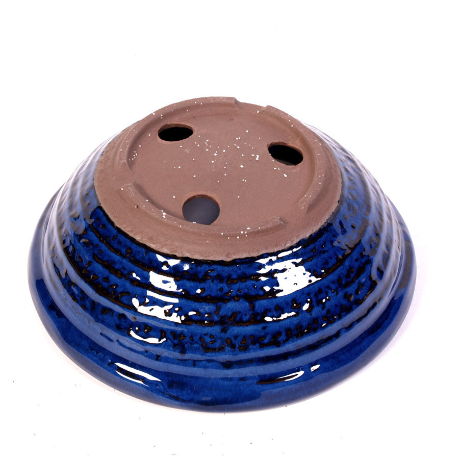 Pot à bonsaï rond bleu foncé 20 cm