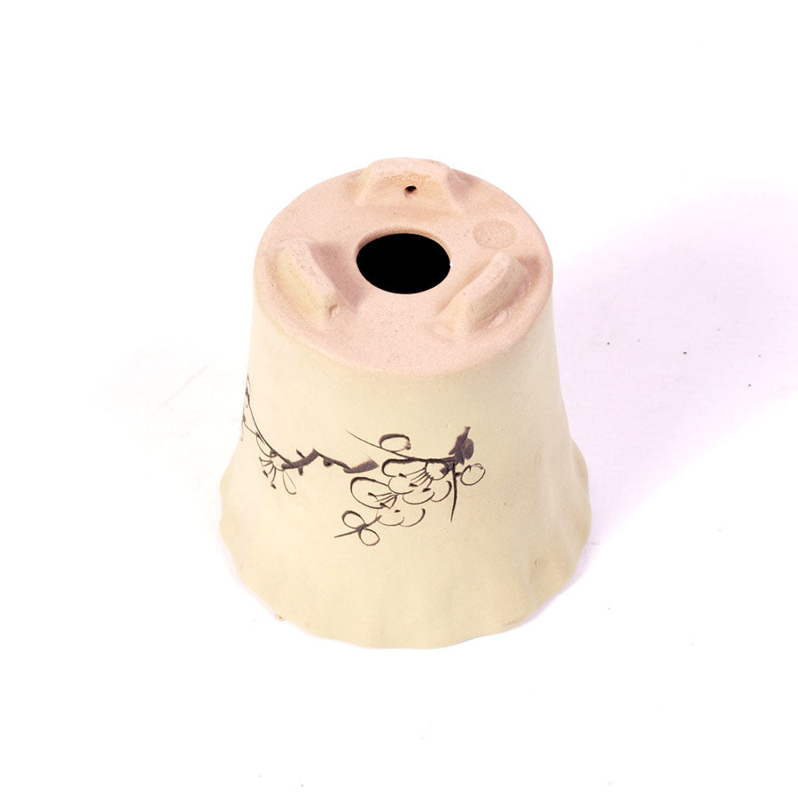 Pot à bonsaï vert en forme de vase avec motif