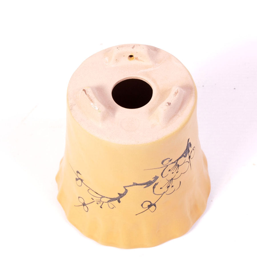 Pot à bonsaï couleur sable en forme de vase avec motif