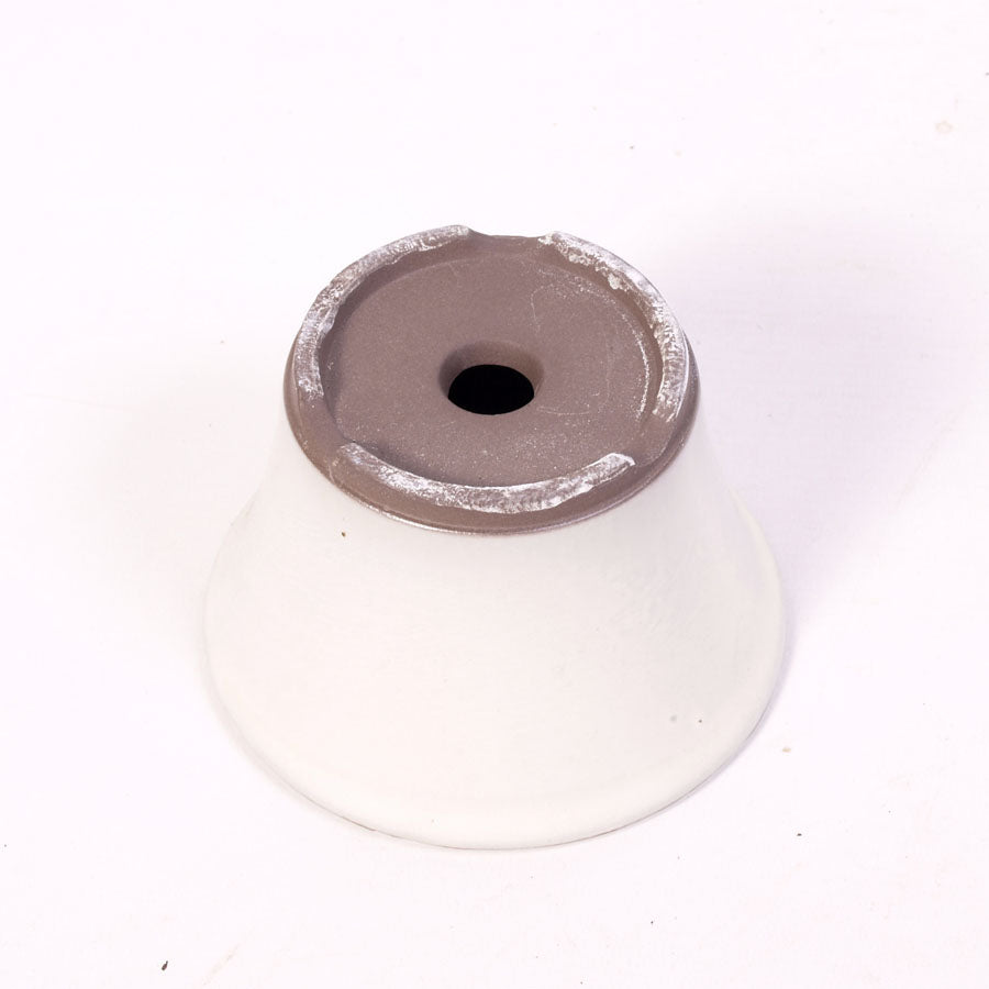 Bac à bonsaï crème rond à rebord extérieur 12,5 cm