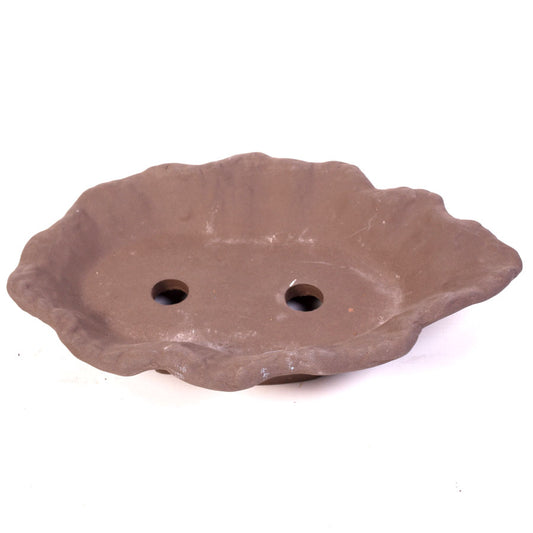 Bac à bonsaï brun ovale en forme de coquillage 26,5 cm