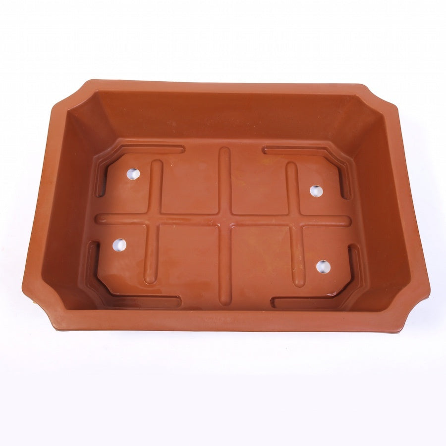 Rectangular training bowl, terracotta color, 56 cm