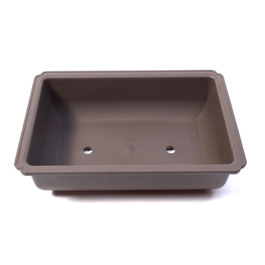 Rectangular training bowl gray/brown 17.5cm